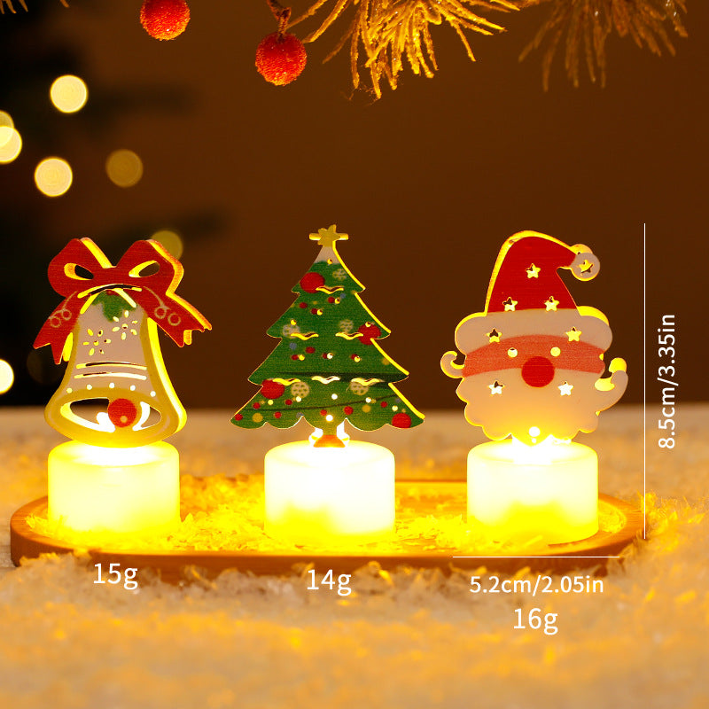 LED Electronic Candle Lights Christmas Trees Santa Claus Snowmen Creative Candles Small Night Lights Home Decorative Ornaments